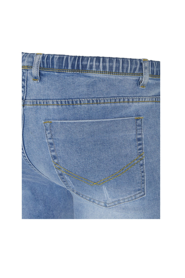 Pull On Stretch Jeans with Drawstring Waist, Plus Fit, Light Blue
