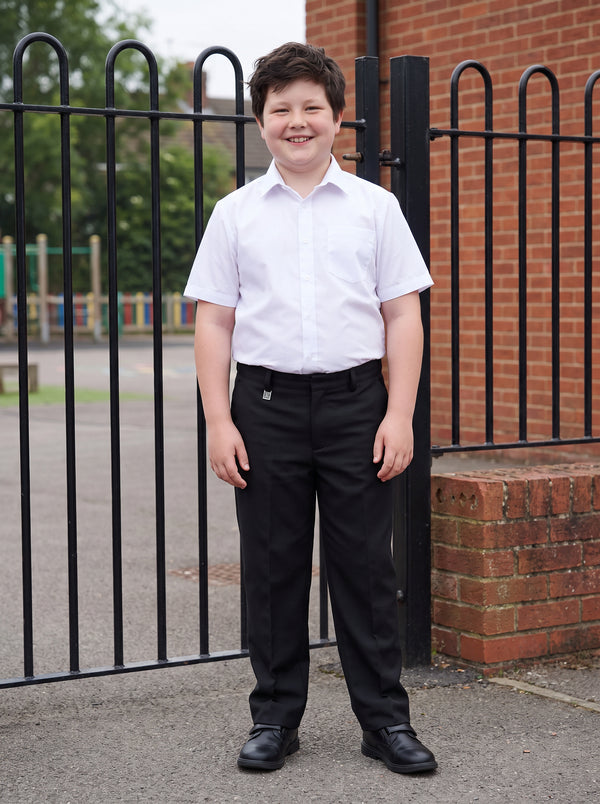 Zeco Half Elastic Sturdy Fit School Trousers - Black (SFT)