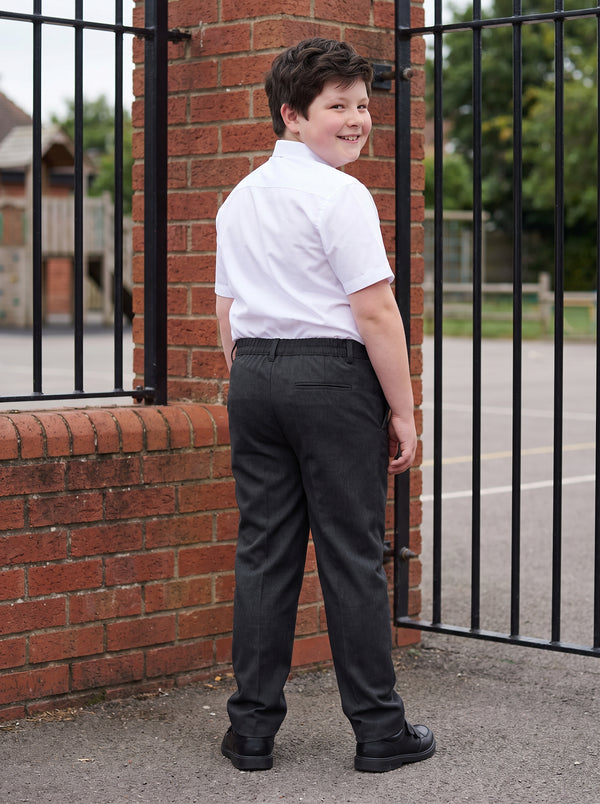 Zeco Half Elastic Sturdy Fit School Trousers - Charcoal (SFT)