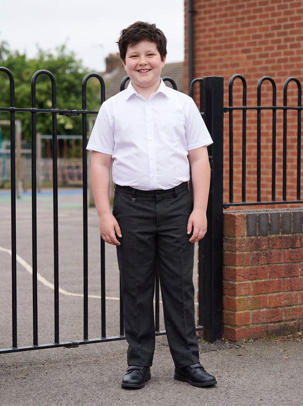 Zeco Half Elastic Sturdy Fit School Trousers - Charcoal (SFT)