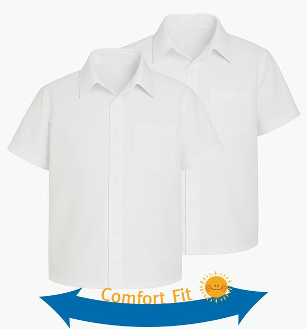 Sturdy Kids Twin Pack Short Sleeved Shirts - White