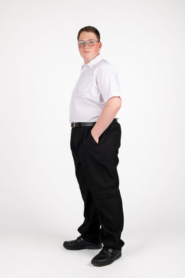 Senior Boys' Extra Sturdy Fit Trousers, Half Elasticated
