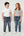 Pull On Stretch Jeans with Drawstring Waist, Plus Fit, Mid Blue