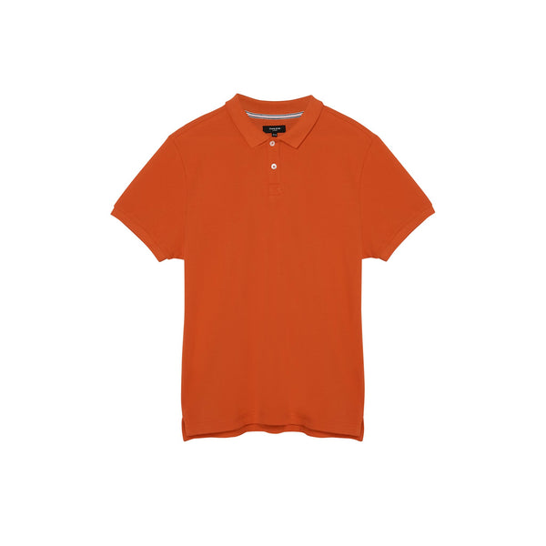 Luxury Polo Shirt, Generous Fit, Dark Orange