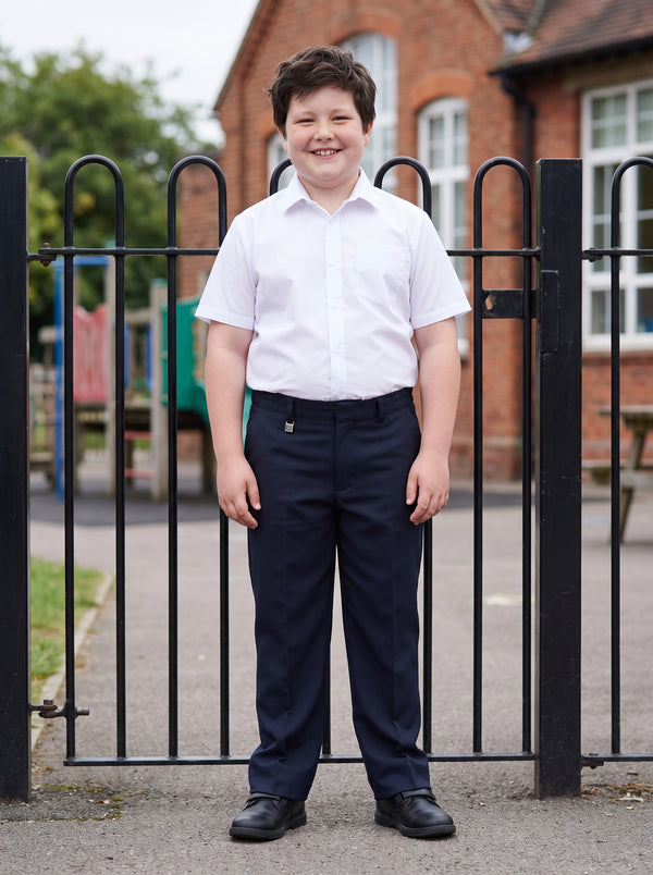 Zeco Half Elastic Sturdy Fit School Trousers - Navy (SFT)