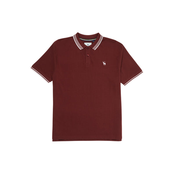 Essential Cotton Polo Shirt, Sturdy Fit, Claret