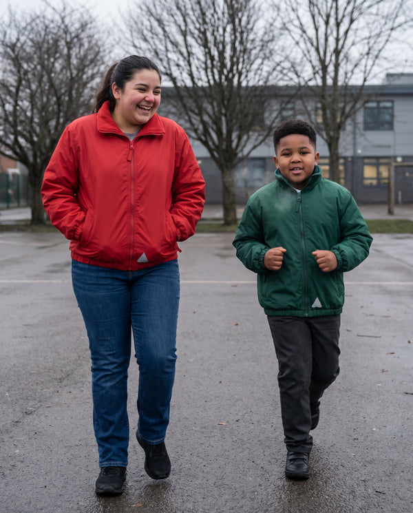 Reversible School Jacket with Hood - Fleece Lined/Shower Proof
