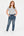 Pull On Stretch Jeans with Drawstring Waist, Plus Fit, Mid Blue
