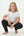 Pull On Stretch Jeans with Drawstring Waist, Plus Fit, Black, styled