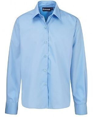 Girls Banner Twin Pack Blouse Long Sleeved - White or Blue (913350)