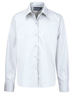 Girls Banner Twin Pack Blouse Long Sleeved - White or Blue (913350)