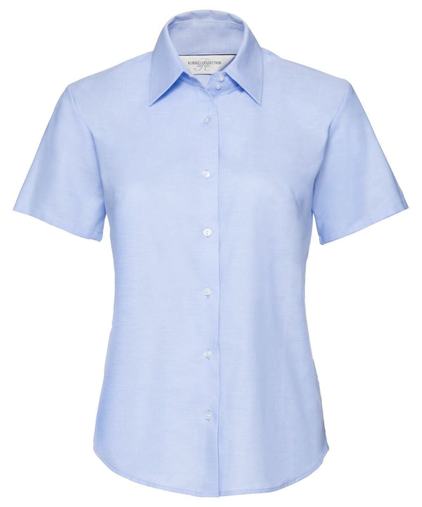 Short Sleeve Oxford Blouse to 6XL - Single Pack, white ot blue J933F