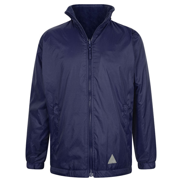 Reversible School Jacket with Hood - Fleece Lined/Shower Proof