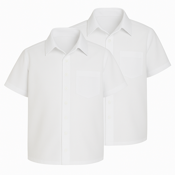 Sturdy Kids Twin Pack Short Sleeved Shirts - White