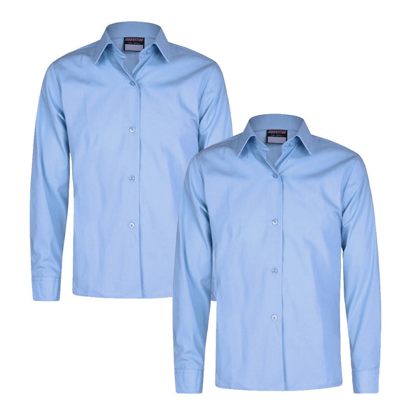 Girls Straight Cut Long Sleeve Blouses Twin Pack (GLBT)